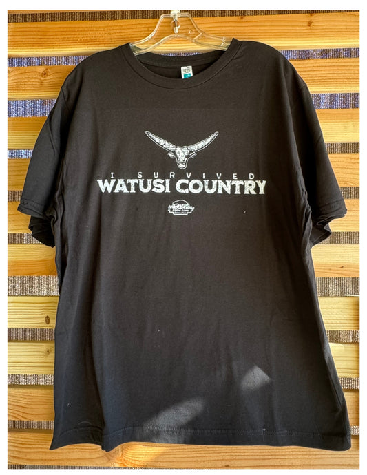 Adult Unisex Short Sleeve T-Shirt "Watusi Country" in Black