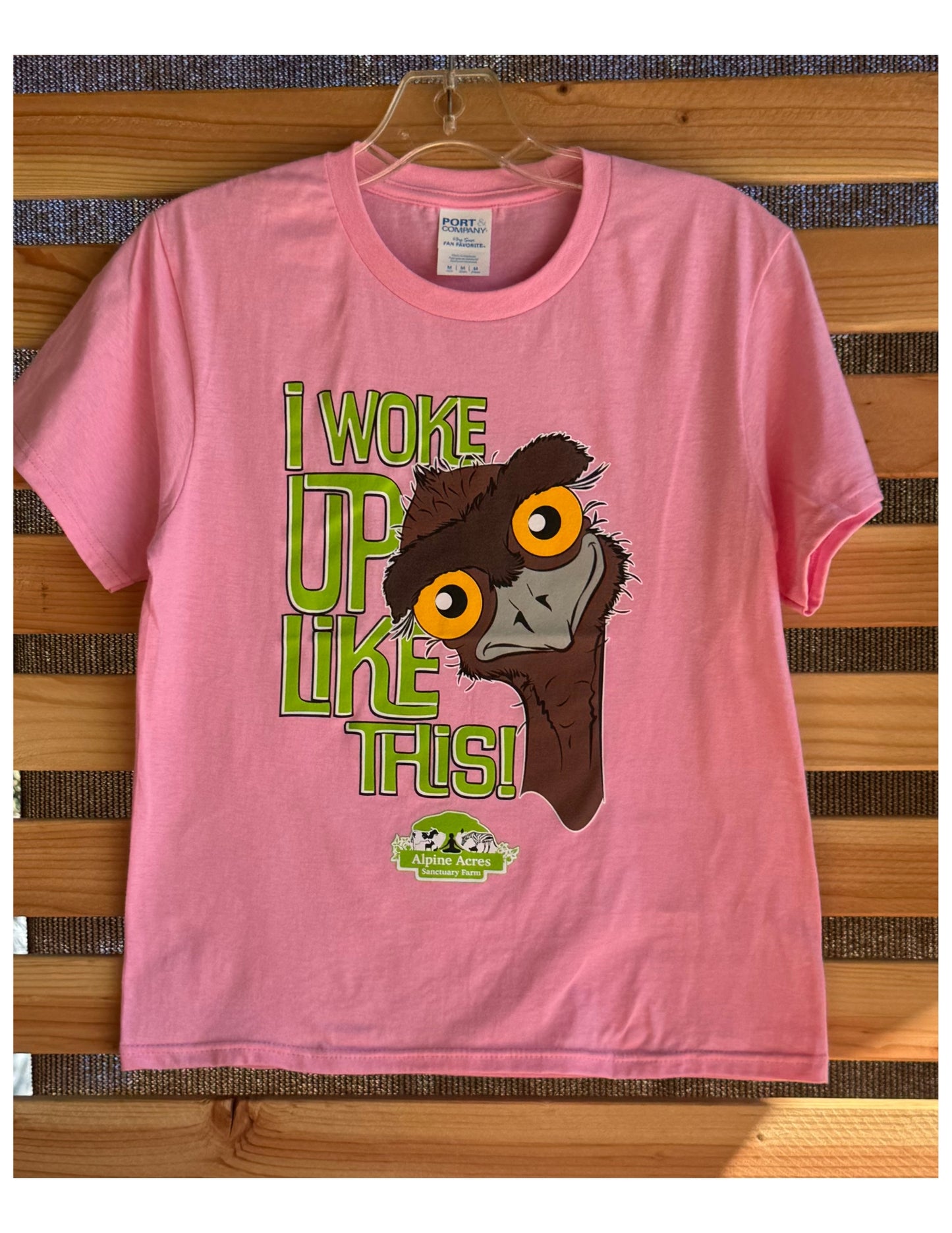 Youth Short Sleeve T-Shirt "I Woke Up Like This" in Pink