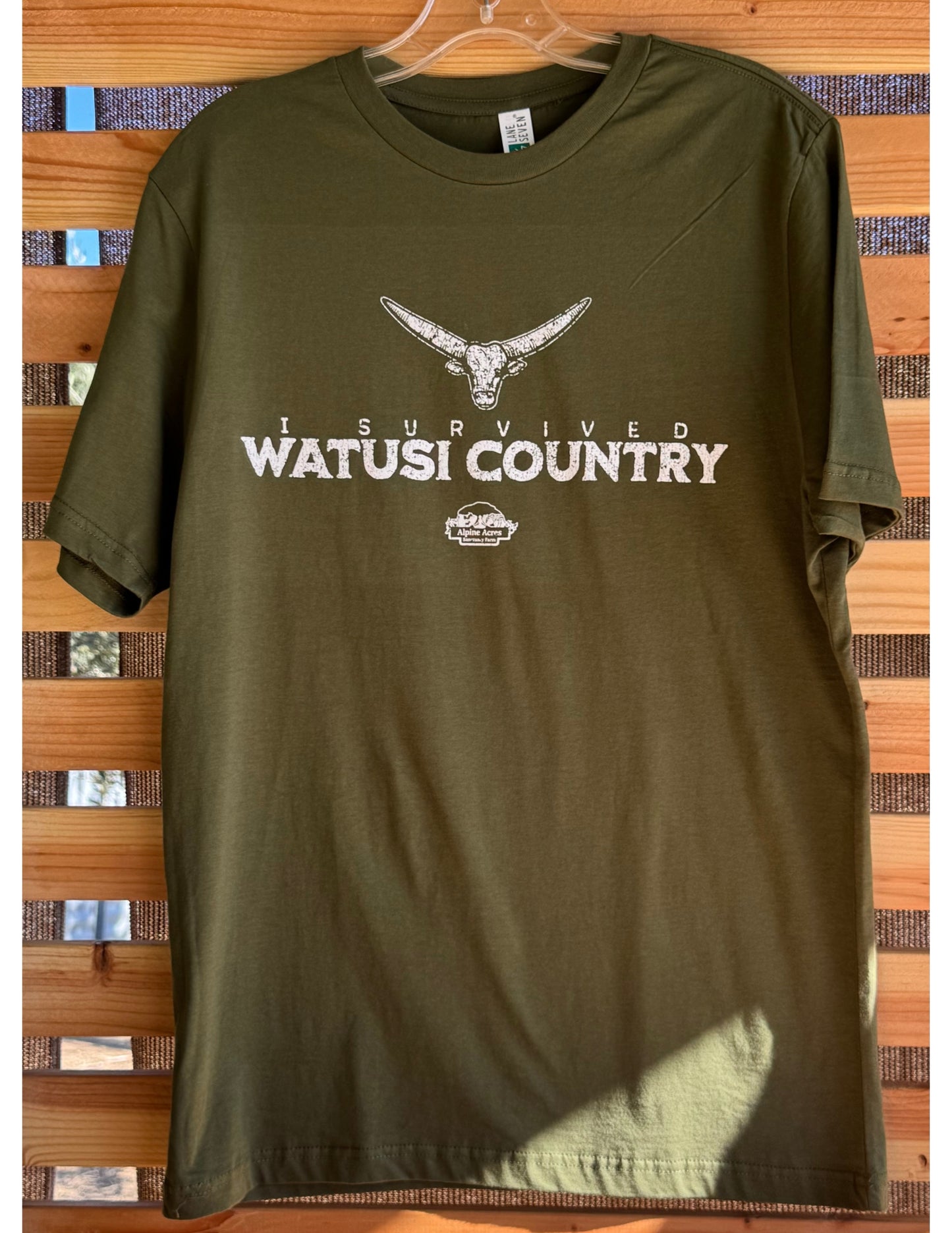 Adult Unisex Short Sleeve T-Shirt "Watusi Country" in Green