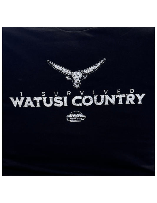 Adult Unisex Short Sleeve T-Shirt "Watusi Country" in Black
